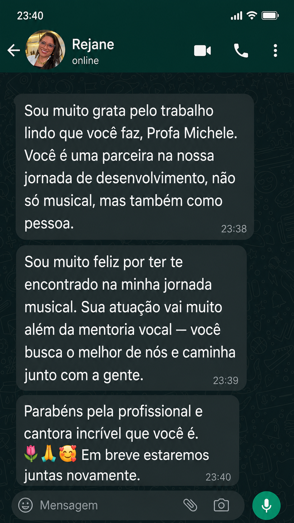Depoimento de Rejane Vieira